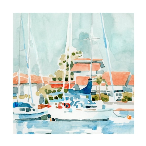 Trademark Fine Art Emma Caroline Beach Town Summer I Canvas Wall Art - 14x14