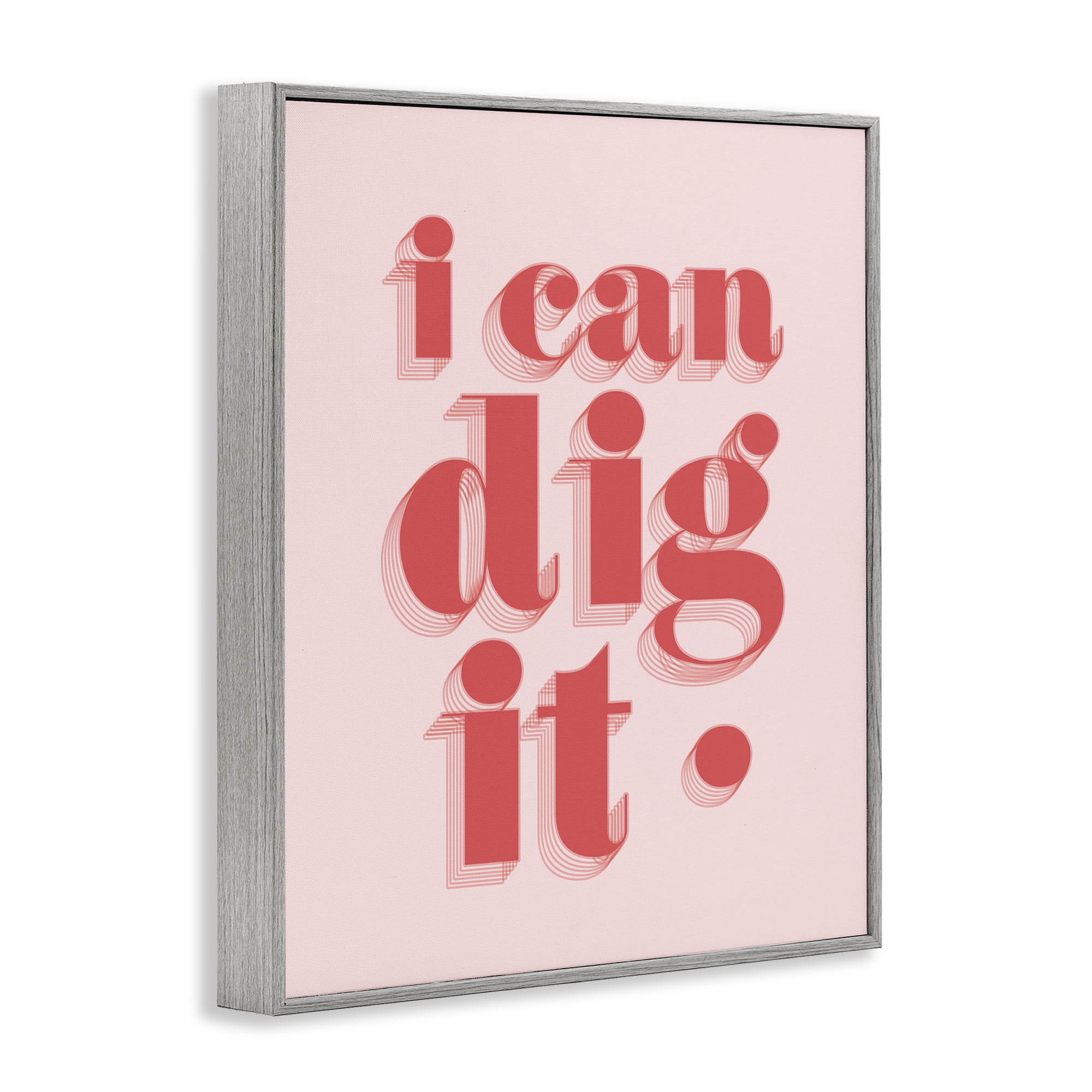 Stupell Industries I Can Dig It Phrase Typography Painting Gray Framed Art Print Wall Art, 16 x 20
