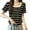 Black, variant on Cotton T Shirts Plus Size Soft Knit Short Sleeve Striped Tops for Women Summer Casual Curved Hem Crewneck Tee (2XL, Black)