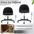 thumbnail image 3 of Ktaxon Armless Home Office Desk Chair Cute Mid Back Vanity Stool Teddy Velvet Swivel Task Chairs with Wheels Black, 3 of 9