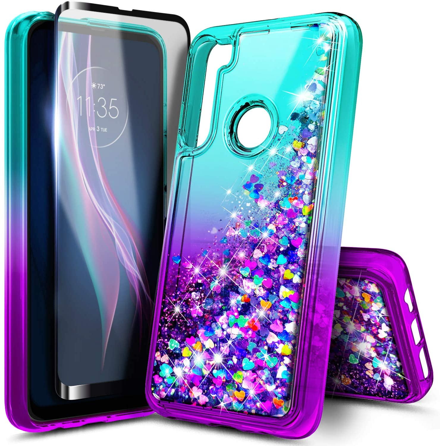 Nagebee Case for Motorola Moto One Fusion Plus with Tempered Glass