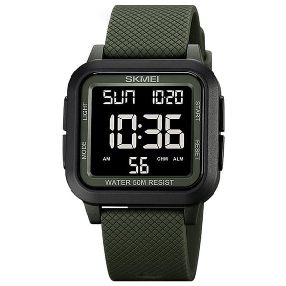 DESIGNICE Men Digital Sports Watch Ultra-Thin Large Face Waterproof Wrist Watches for Men with Stopwatch Countdown Timer Alarm Function Dual Time Led Back Light