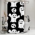 thumbnail image 2 of Halloween Ghost Shower Curtain Set Lovely Cartoon Ghosts Funny Trick or Treat Spooky Cute Decorative Shower Curtains for Kids Bathtubs Bath Waterproof Polyester Fabric with Hooks 36x72 Inches, 2 of 6