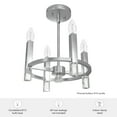 thumbnail image 6 of Hunter - Sunjai 4-light Brushed Nickel, Medium Size Flush Mount Light, Dimmable, Formal Style, for Bedrooms, Dining, Living Rooms - 19524, 6 of 6