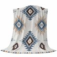 thumbnail image 6 of Blue Aztec Blanket Soft Cozy Warm Throw Blanket for Couch, Plush Fuzzy Flannel Fleece Blankets for Sofa, Southwest Boho Tribe Abstract Geometric Art Bed Blankets Lightweight Gifts for Women, 50"x80", 6 of 9