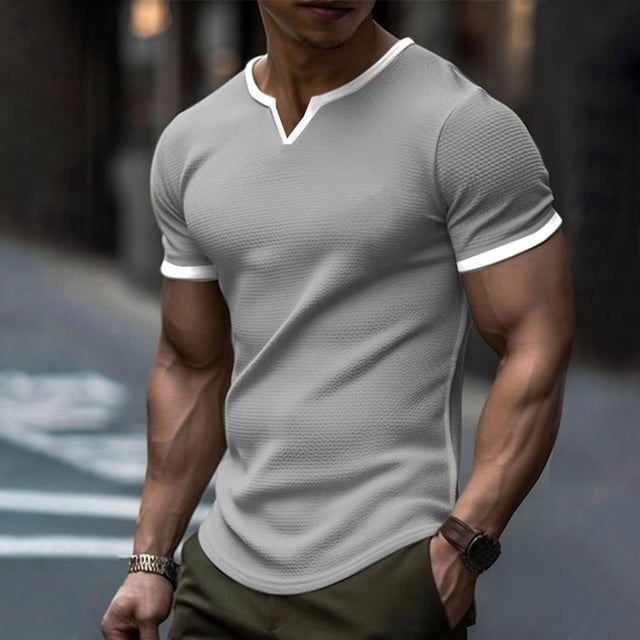 pstuiky Camisa de manga corta para hombre, Nueva camiseta informal de moda para hombre, con estampado deportivo, de manga corta y cuello redondo. camisas casuales para hombre xl