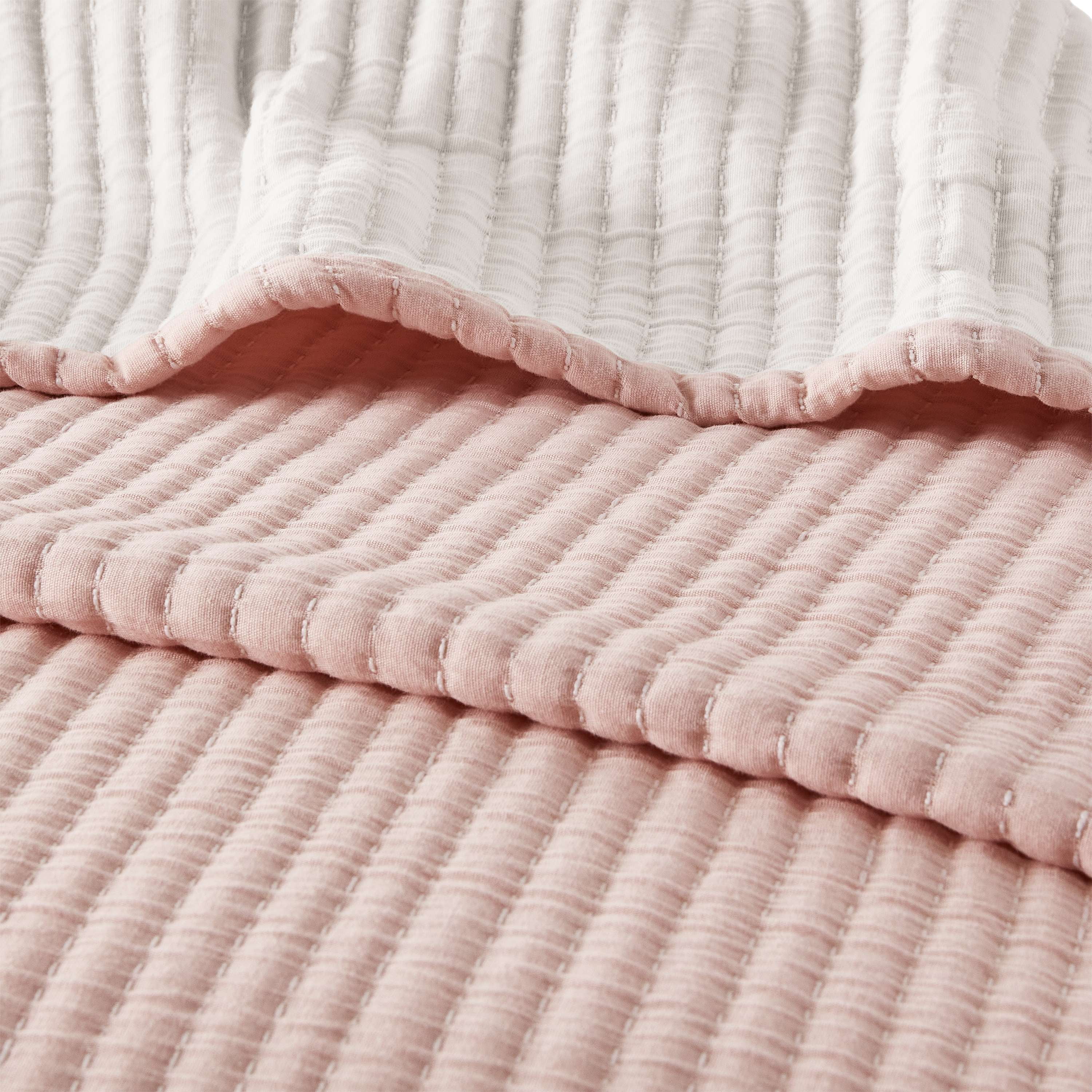 Mainstays Full/Queen Quilt - Blush Pink Matelasse, Cotton-Rich, Reversible Bedding