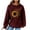 #01-Wine, variant on Ichuanyi Womens Tops, Summer Autumn Winter Ladies Long-Sleeved Pullover Print Round Neck Hooded Sweatshirt
