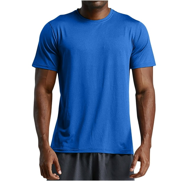 pstuiky camisetas de hombre, Camisas deportivas de verano para hombre, de manga corta y cuello redondo, ajustadas, de color liso camisetas de hombre xl