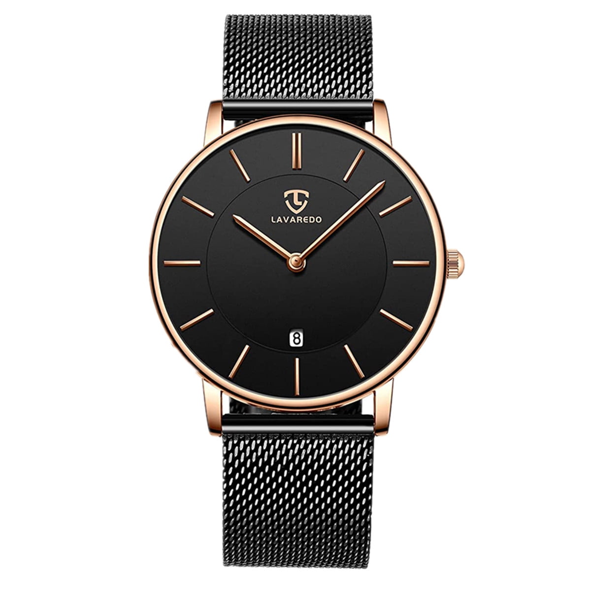 Men Minimalist Watches Fashion Simple Quartz Wrist Watch for Men Analog Date Waterproof Watches with Stainless Steel Mesh Band