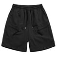thumbnail image 4 of TEAJOPSUU Men's Cargo Shorts Drawstring Waist Cargo Shorts with Multi-Pocket Design Quick Dry and Sweat-Wicking Features Black, 4 of 8