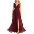 thumbnail image 2 of Swuxness Women Sleeveless Formal Maxi Dresses, Women Maxi Evening Gown, Women's Solid Color Slit Formal Long Elegant Evening Gown Dress Wine, XL, 2 of 4