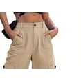 thumbnail image 4 of Zivyakyron Summer Wide Leg Jeans for Women Baggy High Waisted Denim Full Length Cargo Jeans for Women Multi Pocket Plain Going Out Casual Pants, 4 of 5