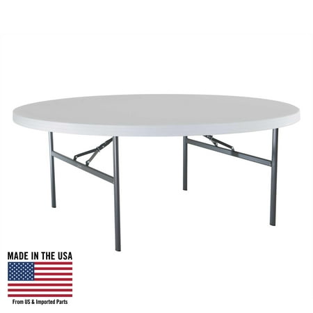 Lifetime White Granite 6 Foot Round Table with Folding Legs,