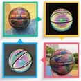 thumbnail image 5 of Basketball, Holographic Basketball Size 5 (27.5") & Size 6 (28.5") & Size 7 (29.5") for Kids & Adults, Reflective Glowing Leather Basketball, Indoor Outdoor Basketball Gifts for Boys Girls, 5 of 7
