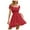 Red, variant on Angala Women's Tie Back Square Neck Short Puff Sleeve Casual Dresses A Line Mini Dress Classic Beautiful Casual Women's Dress