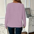 thumbnail image 4 of Women's Casual Long Sleeve V Neck Lightweight Knitted Sweaters Loose Fit Plus Size Tunic Tops, 4 of 4