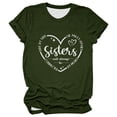 thumbnail image 2 of Side by Side or Miles Apart Sisters Will Always Be Connected by Heart Graphic Tees for Women Short Sleeve Crewneck Tshirt, 2 of 3