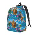 thumbnail image 1 of Disketp Little Sea Turtles Mochila de Lona Estampada, Mochila Escolar de Viaje Ligera para Estudiantes y Portátil-Medium, 1 of 5
