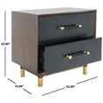 thumbnail image 4 of SAFAVIEH Justice Retro Rustic 2 Drawer Nightstand, Walnut/Black, 4 of 14