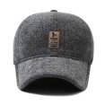 thumbnail image 4 of "Middle-Aged Men's Cap for Autumn Winter Father's Cap Ear Protection Velvet Thick Warm Baseball Cap Peak Cap", 4 of 5
