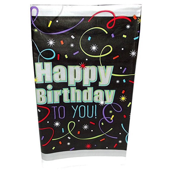 Brilliant Birthday Black Streamers Birthday Party Decoration Plastic Tablecover