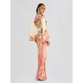 thumbnail image 3 of Floral Print Long-Sleeved Bell-Sleeve Evening Dress, 3 of 6
