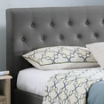 thumbnail image 3 of Noble House Kwan Contemporary Upholstered Fabric Low-Profile Queen Bed Frame, Charcoal Gray, Black, 3 of 9