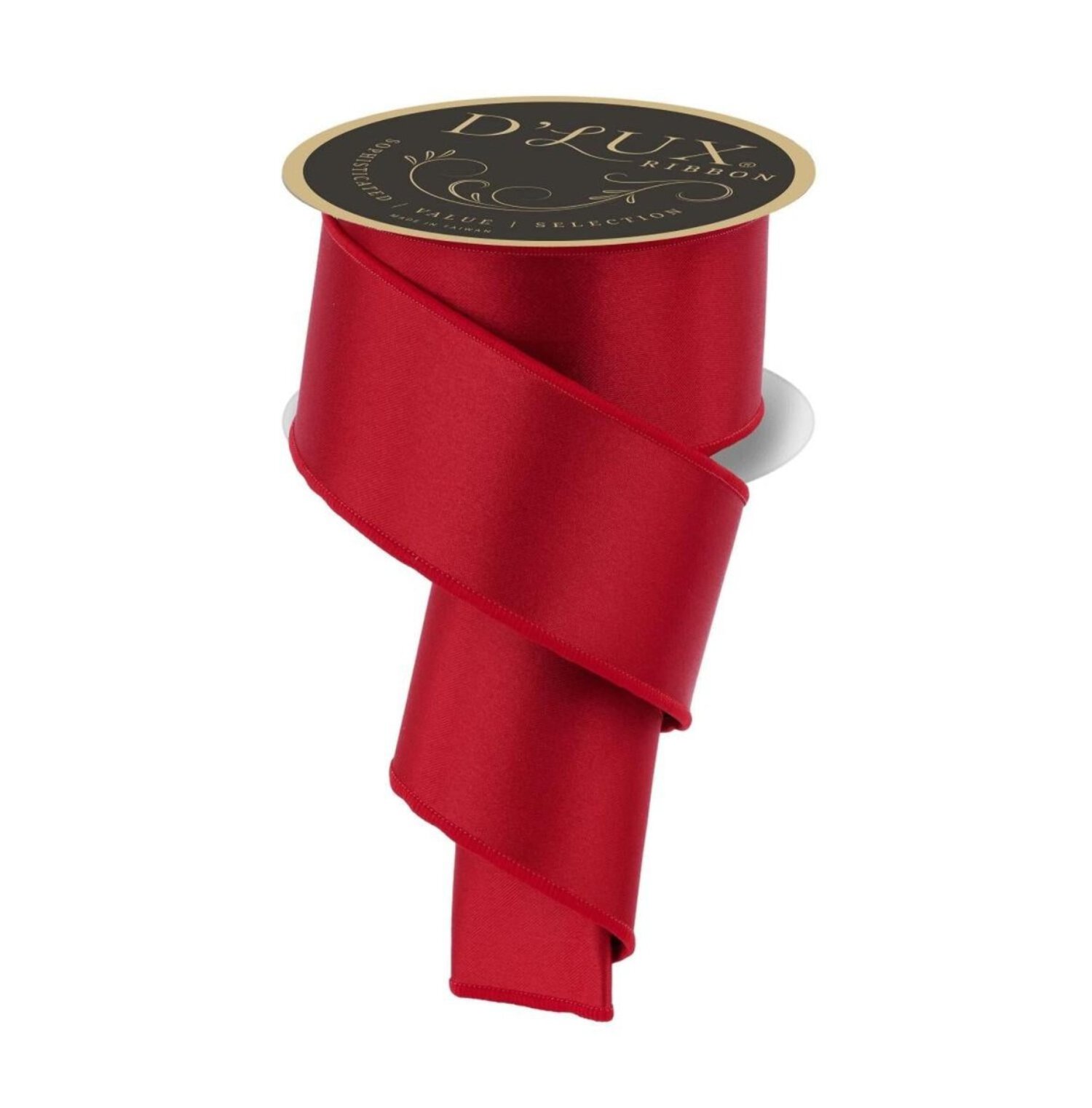 2.5in Satin Fused Ribbon: Red/Green (10 Yards)