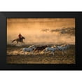 thumbnail image 2 of Zhang, Libby 14x11 Black Modern Framed Museum Art Print Titled - Mongolia Horses, 2 of 5