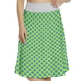 thumbnail image 1 of Women's Blue Green Drops Dots A-line Printed Skirt Casual Wear, XL, Yellow Green Navy Blue, by Ambesonne, 1 of 1