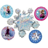 Anagram Frozen Elsa Anna and Olaf Party Supplies 5 pc Birthday Balloon Decorations