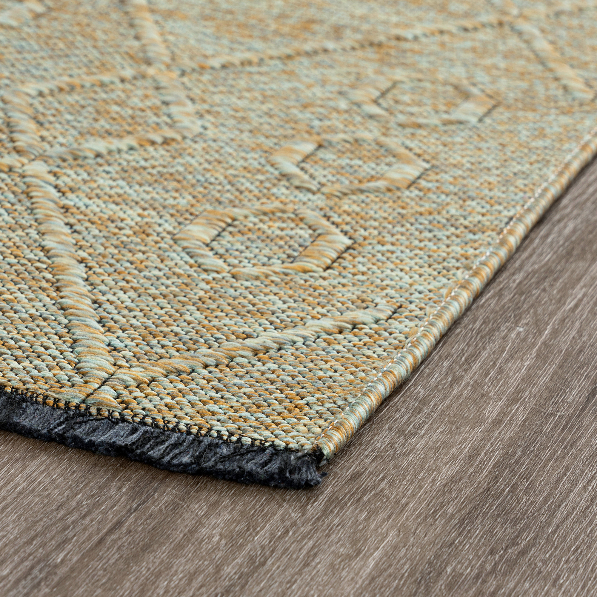 Alma Transitional 5' x 7' Green and Sage Green, Machine Washable Polyester & Cotton Indoor Area Rug