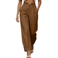 thumbnail image 2 of Bloomae Women's Barrel Leg Dress Pants High Waisted Business Casual Palazzo Pants Trendy Front Pleated Work Office Slacks Trousers with Pockets(Belt is not Included), 2 of 8