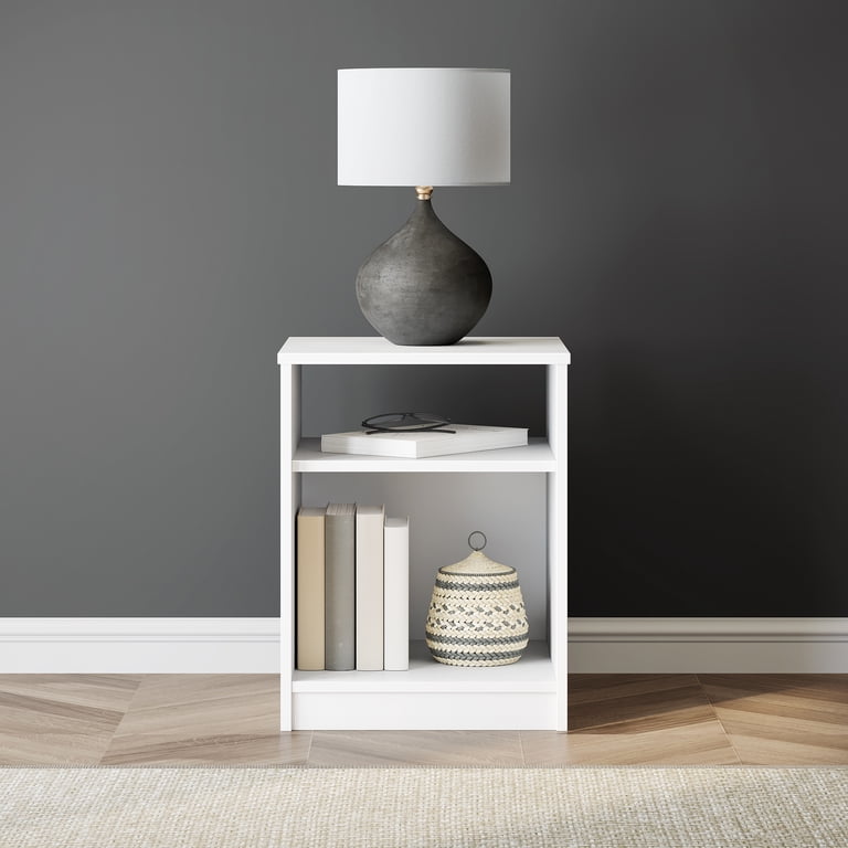 Mainstays Open Shelf Nightstand, Set of 2, White - Walmart.com