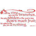 thumbnail image 1 of John 15:5 I am the vine, you are the branches.heâ¦ Vinyl Decal Sticker Quote - Small - Red, 1 of 3