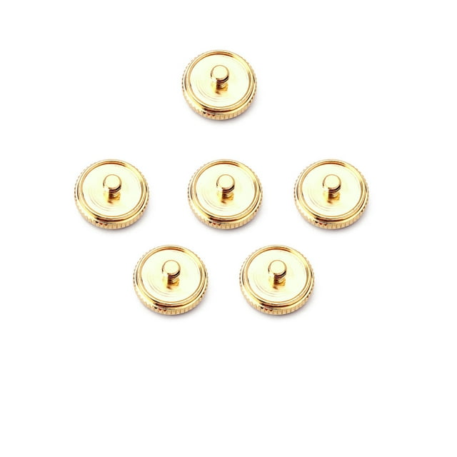 Botones de saxofón Greeniant 6 piezas decorativa dorado metal con carcasa blanca