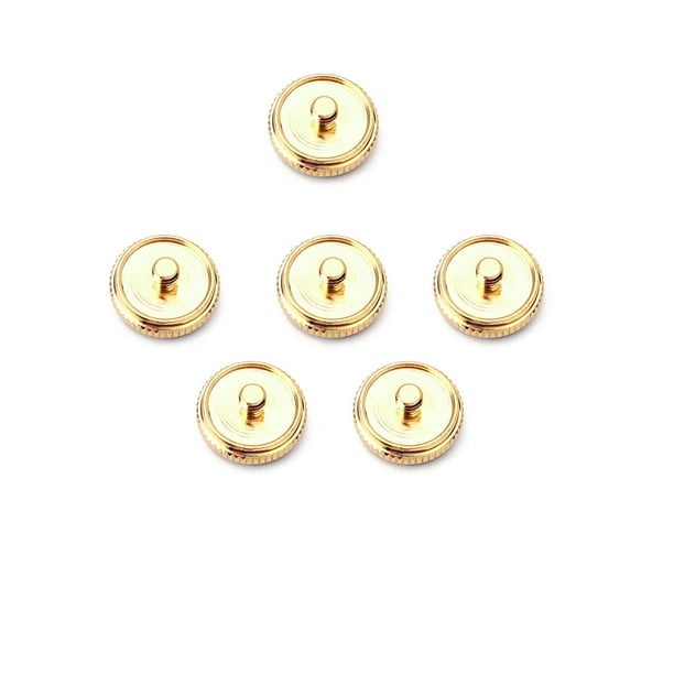 Greeniant 6 piezas de botones de saxofón, trompeta, superficie lisa profesional, accesorios de piedra de Metal, llave de latón, teclas Accesorios para instrumentos musicales Dorado
