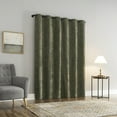 thumbnail image 2 of Sun Zero Isidora Velvet Magnetic Closure 100% Blackout Grommet Curtain Panel, 40"W x 96"L, Olive Green, 2 of 10