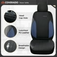 thumbnail image 2 of Coverado Car Seat Covers Full Set, Airbag Compatible Faux Leather Seat Protectors, Automotive Cushions Universal Fit for Car SUV Sedan Truck, Black&Blue, 2 of 8