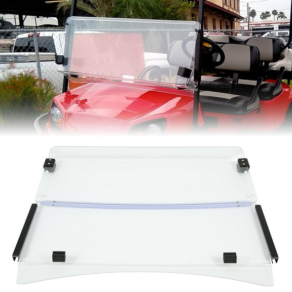 Kojem Folding Windshield Clear Fold Down for 2014-2023 15 16 17 18 19 20 21 22 EZGO TXT Golf Cart