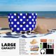thumbnail image 5 of Fotbe Blue And White Polka Dot Bolsa de Viaje para Playa - Resistente al Agua, Bolsa Tote de Gran Capacidad y Ligera con 7 Bolsillos para Mujeres y Hombres, 5 of 7