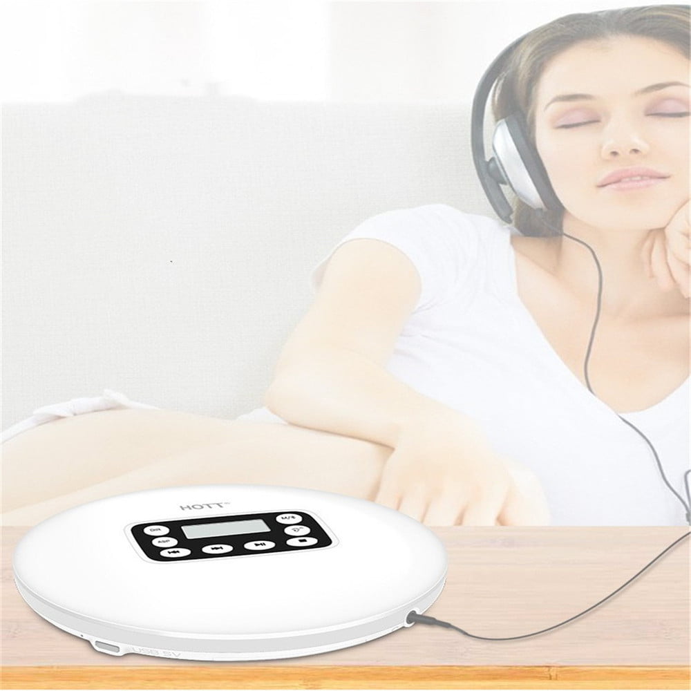HIFI Grade Music Player white Portable Bluetooth CD Player InLoveArts HOTT 711T CD Player with Headphones/Anti-shock Protection Function/LED Display
