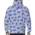 thumbnail image 7 of Fotbe Men's Hoodie with Blue And White Flowers Pattern - Kangaroo Pocket Pullover Hooded Sweatshirt, Perfect for Daily Wear, Travel, and Home-Small, 7 of 7