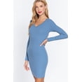 thumbnail image 3 of Long Slv V-neck Mini Rib Dress M, 3 of 4