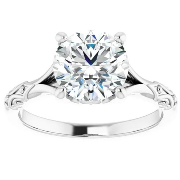 Pompeii 3Ct Moissanite Vintage Engagement Solitaire Ring 14k White Yellow or Rose Gold (,)