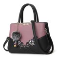 thumbnail image 1 of Women's Handbags Flowers Pattern Crossbody Bags Pom Pom Decoration Handbags Tote Bags for Ladies Shoulder Bag PU Leather, 1 of 4