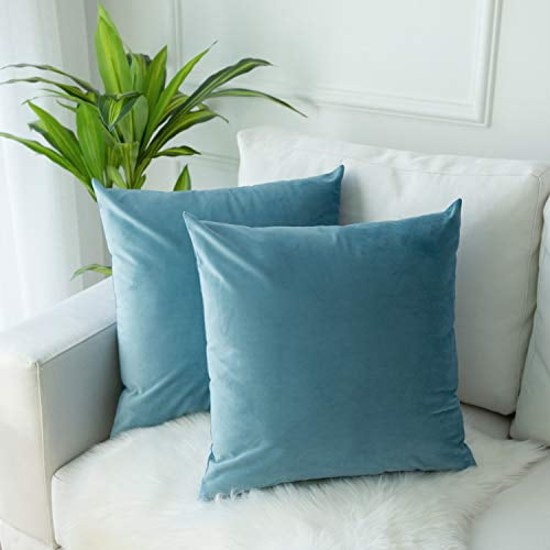 JUSPURBET Velvet Pillow Covers 26x26 Inches,Pack of 2 Throw Pillow