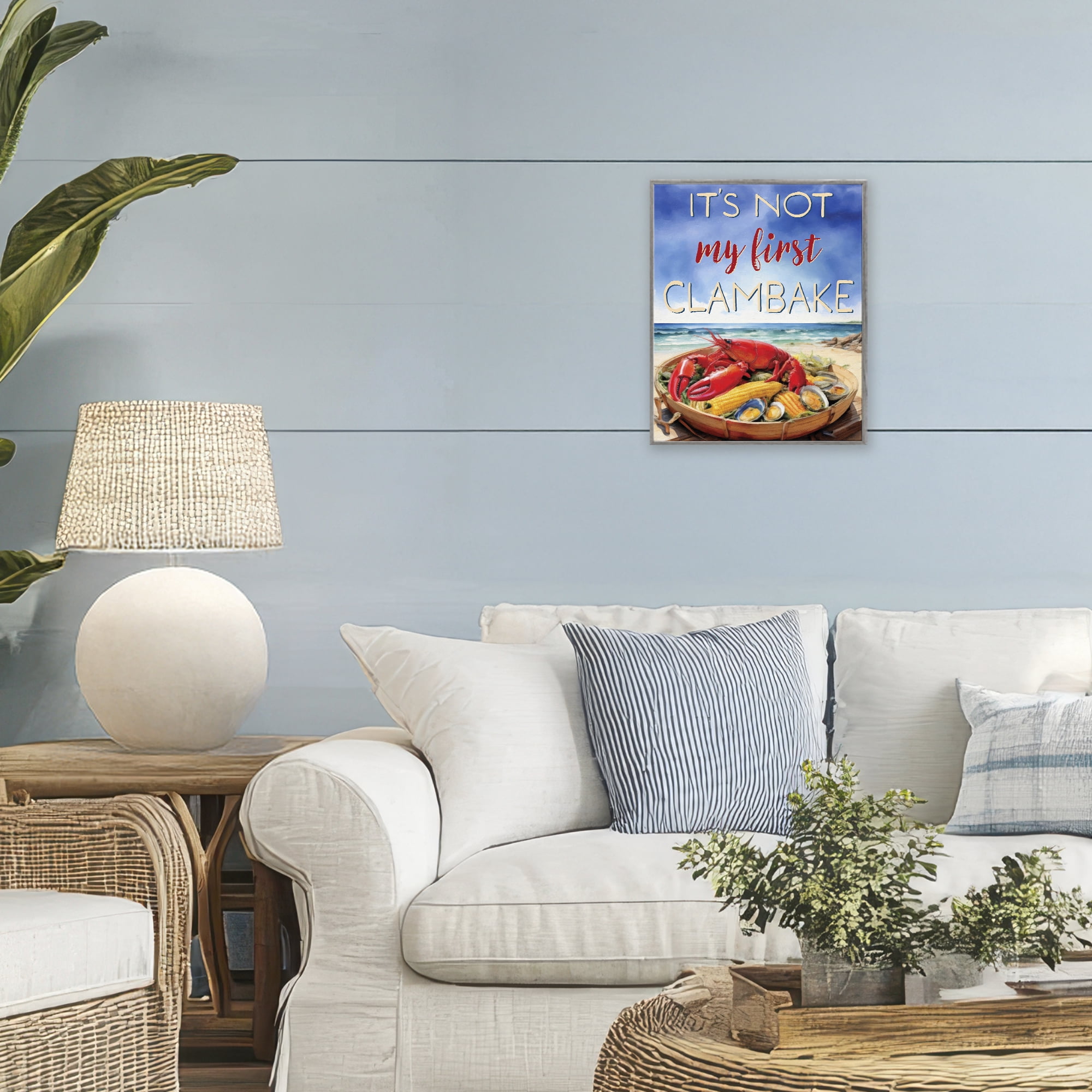 Stupell Industries Not My First Clambake Gray Framed Giclee Art, design by Grotto Studios