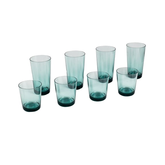 Simple Acrylic Drinkware Set - Green - Set of 8